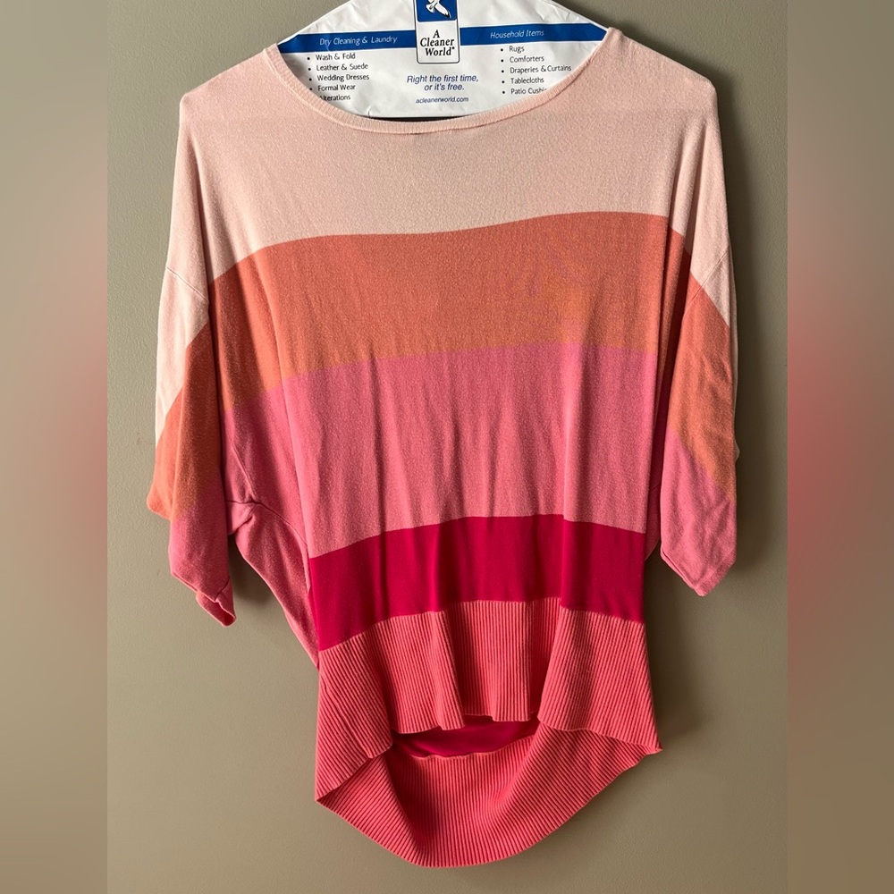 Lane Bryant Soft Pink striped Knit Top 18/20 - Picture 3 of 3